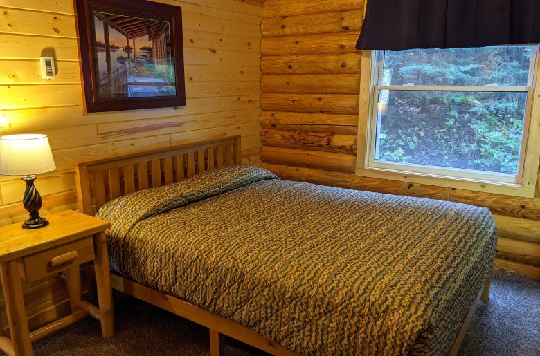 Main floor bedroom with a queen bed.