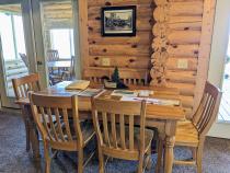 Kitchen table with seating for 6.